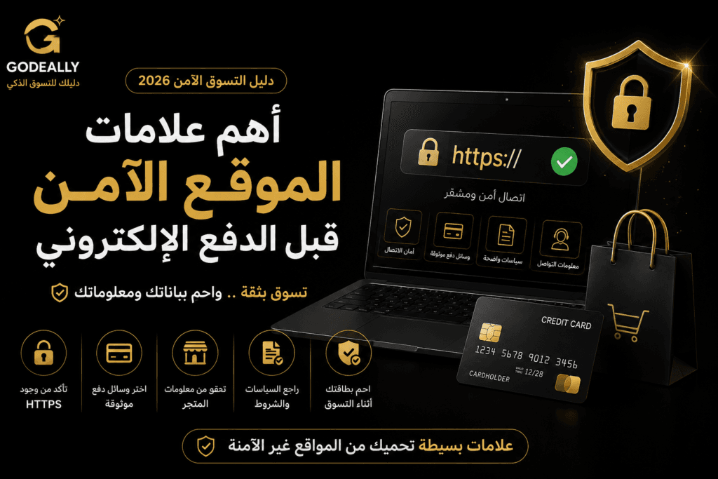 علامات الموقع الآمن قبل الدفع