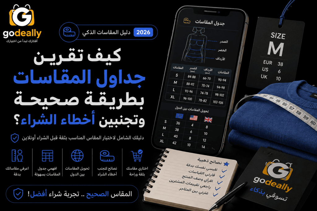جدول المقاسات